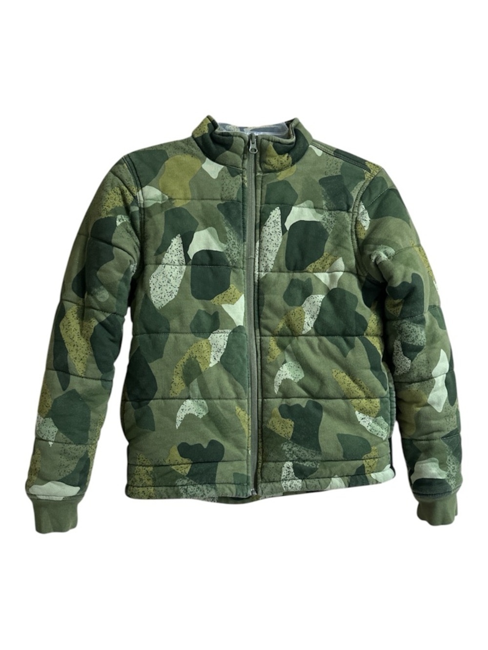 Tea Collection Camo Quilted Zip-Up Jacket, XL